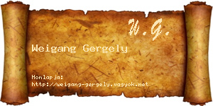 Weigang Gergely névjegykártya